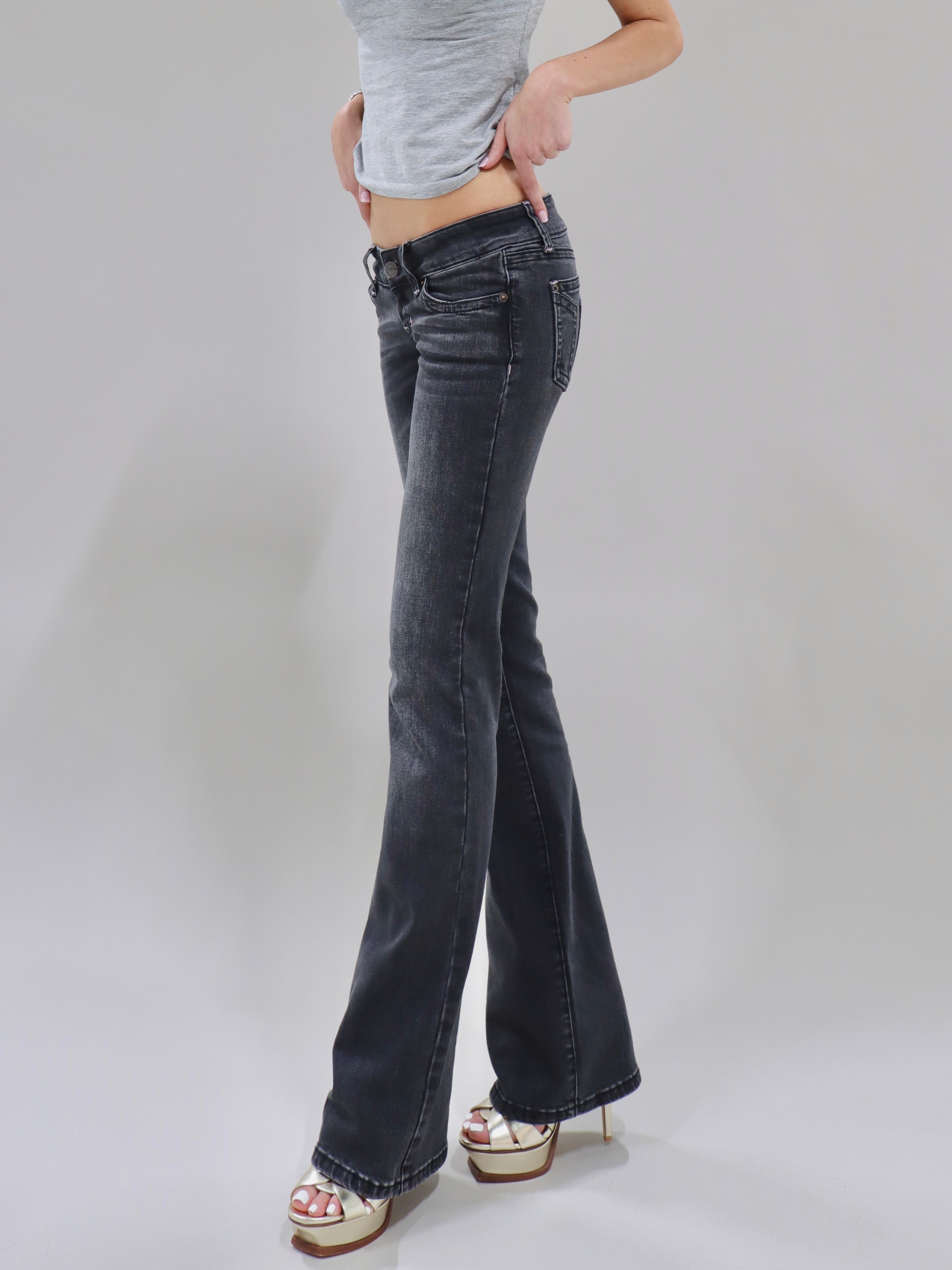 G Rise Gena Jeans - Gunmetal